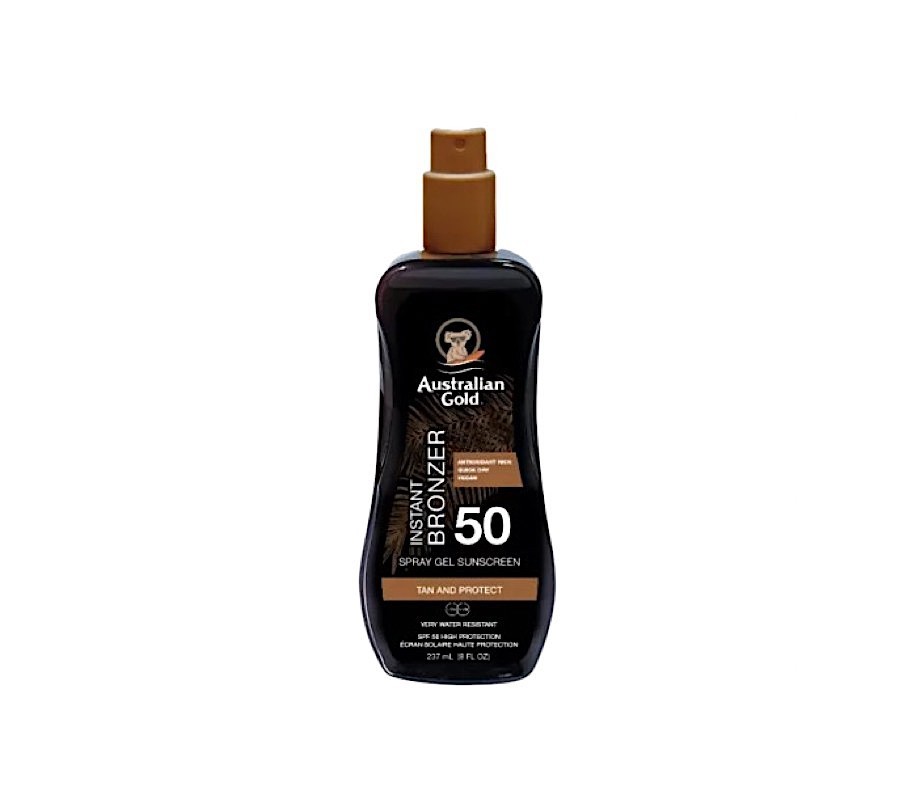 AUSTRALIAN GOLD SPF 50 SPRAY GEL WITH BRONZER